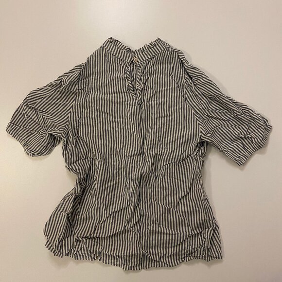 Striped High Collar Blouse - Picture 4 of 4